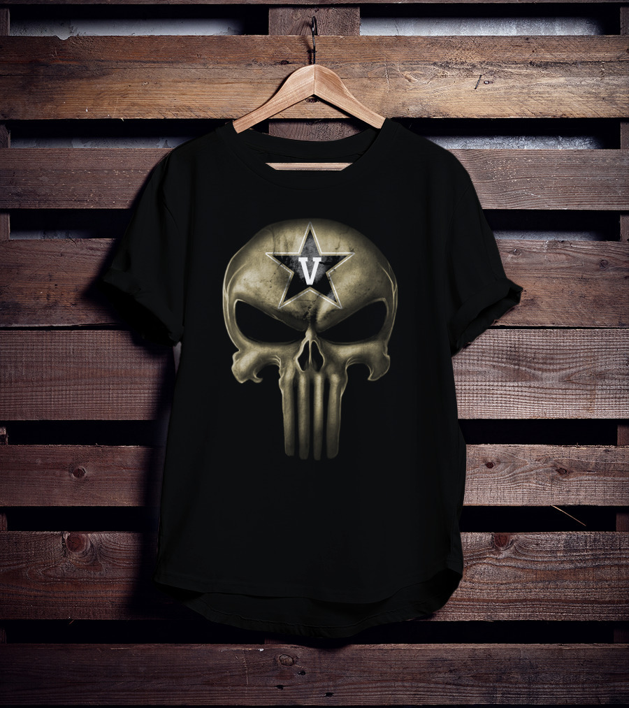 Vanderbilt Commodores Skull Punisher T-Shirt