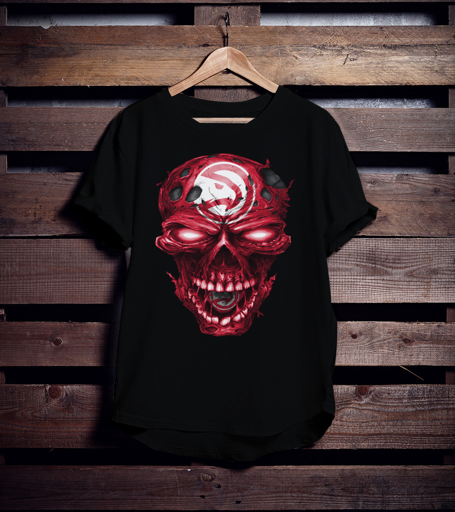 Atlanta Hawks Red Skull T-Shirt