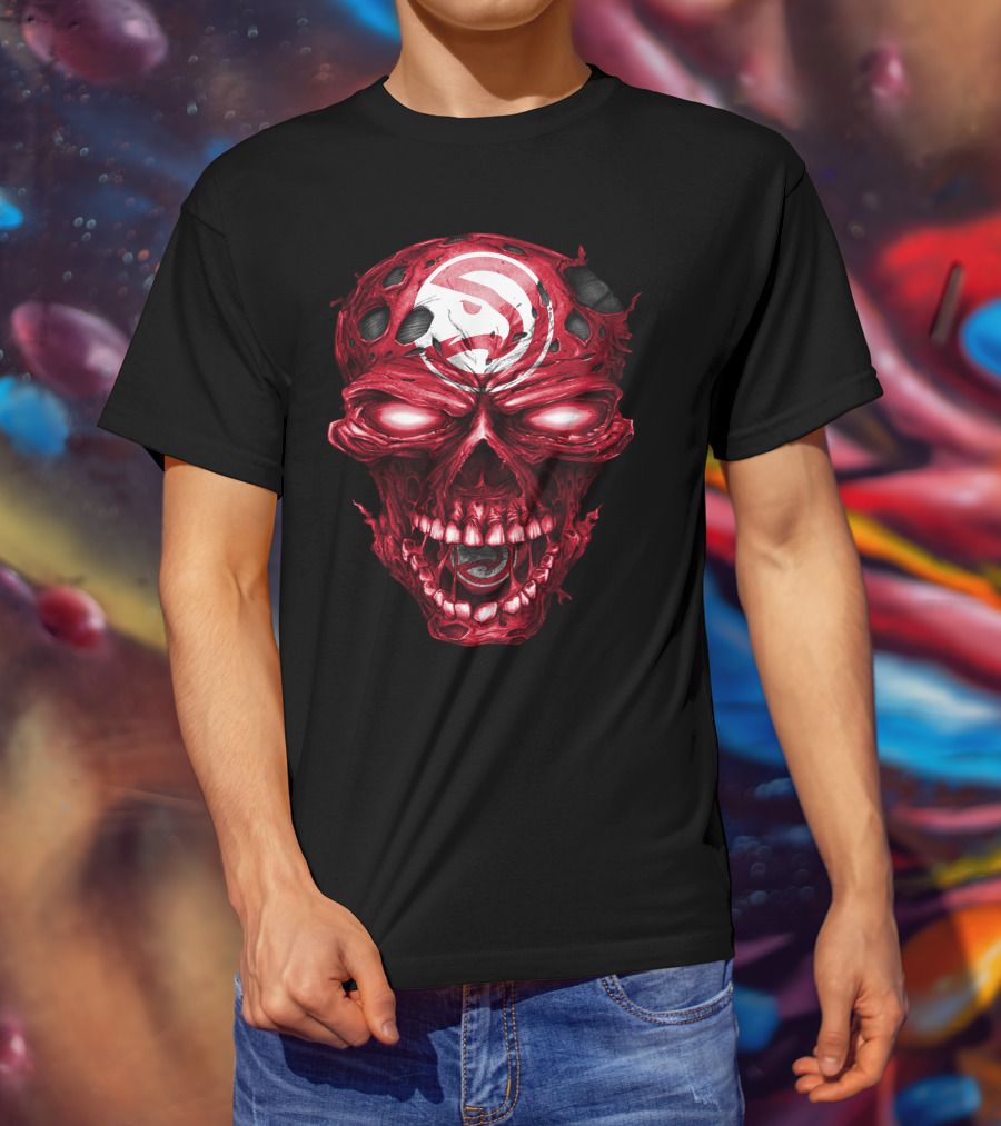 Atlanta Hawks Red Skull T-Shirt