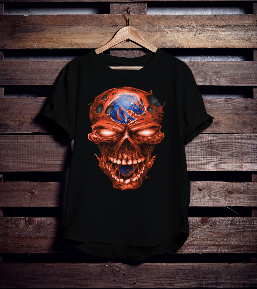 Boise State Broncos Fiery Skull T-Shirt