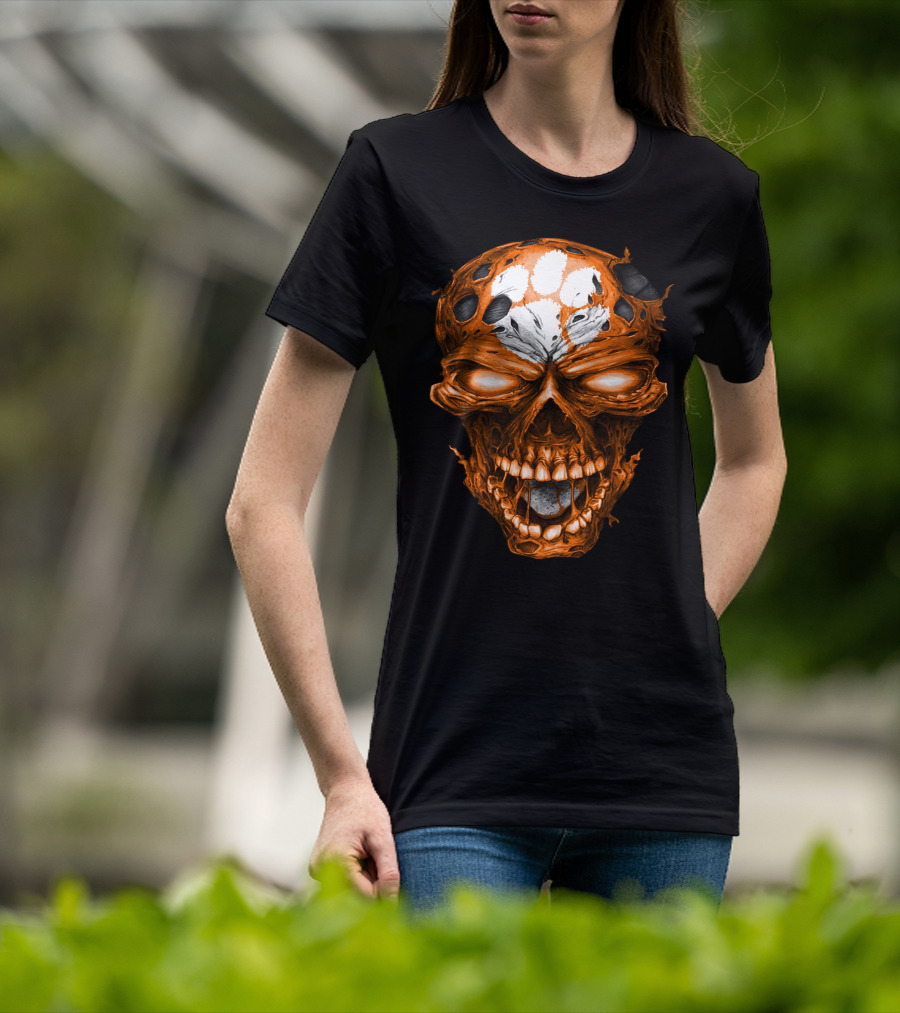 Clemson Tigers Skull Paws T-Shirt