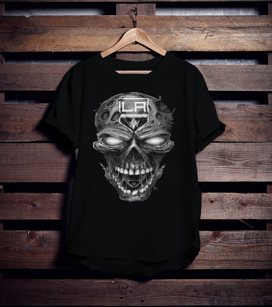 La Kings Skull Design Los Angeles Hockey Team T-Shirt