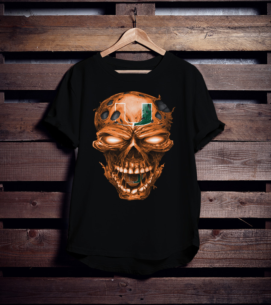 Miami Hurricanes Skull U T-Shirt