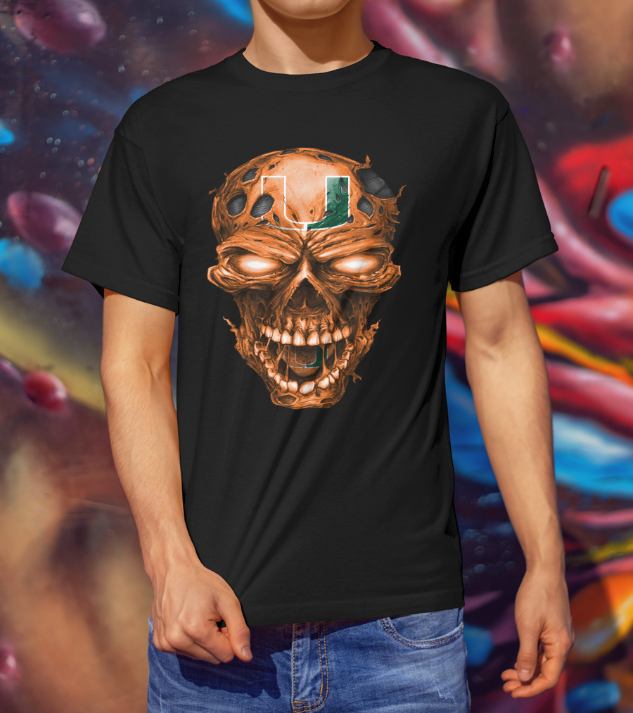 Miami Hurricanes Skull U T-Shirt