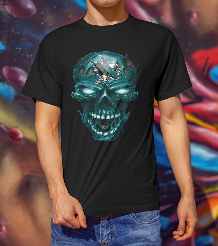 San Jose Sharks Skull Graphic With Team T-Shirt