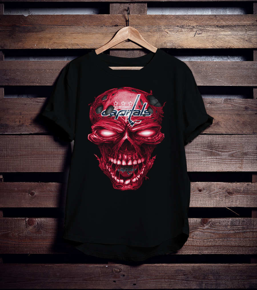 Washington Capitals Skull Logo Hockey T-Shirt