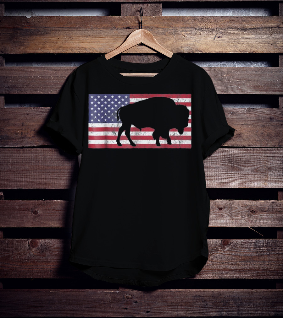American Flag USA Buffalo Patriotic T-Shirt