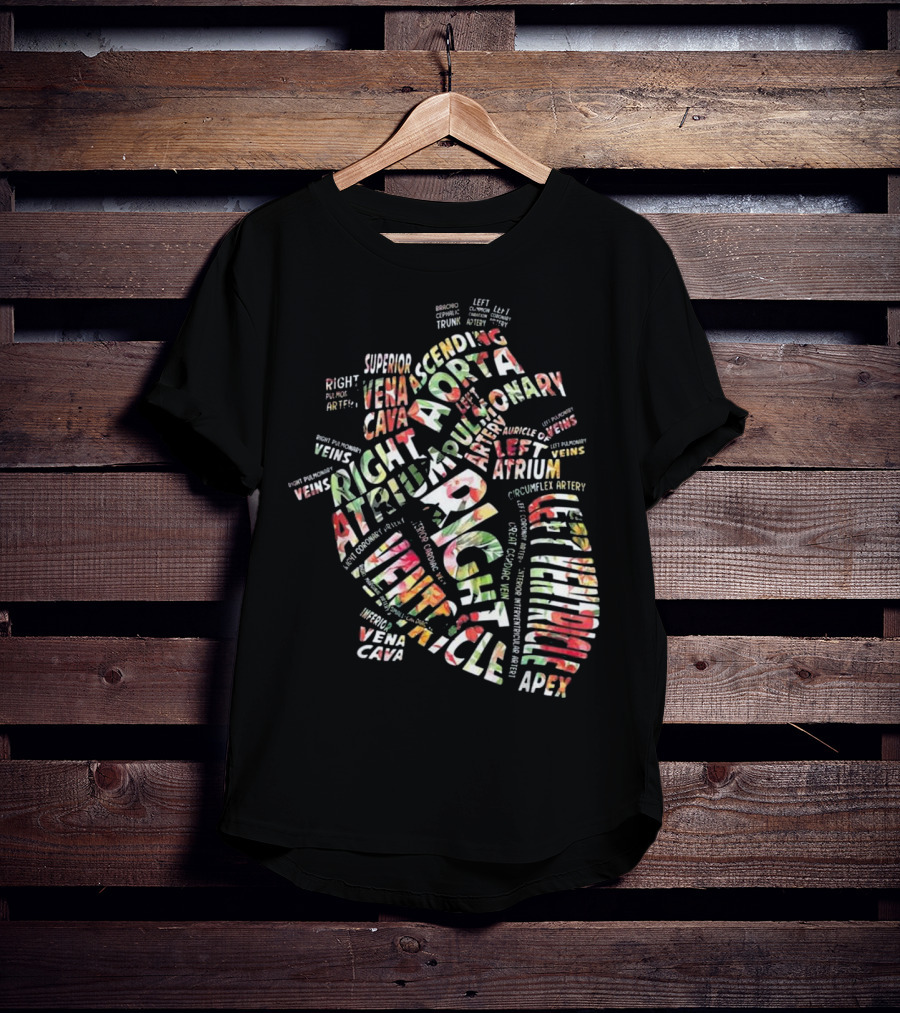 Anatomical Heart Right Ventricle Atrium Aorta Cardiac Nurse T-Shirt