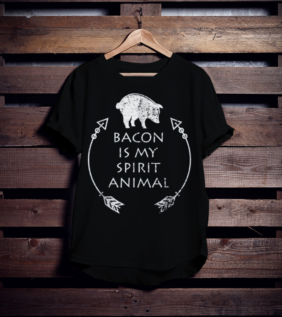 Bacon Is My Spirit Animal Pig With Arrows T-Shirt