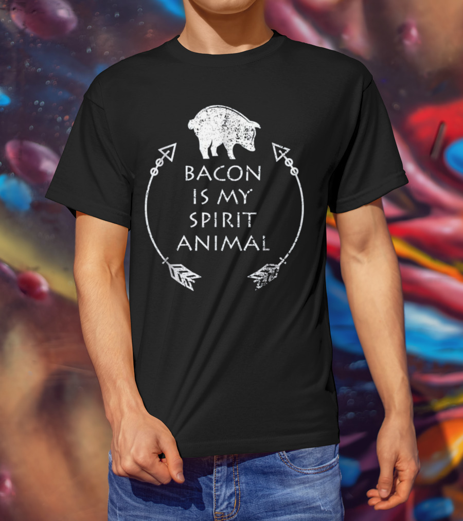 Bacon Is My Spirit Animal Pig With Arrows T-Shirt