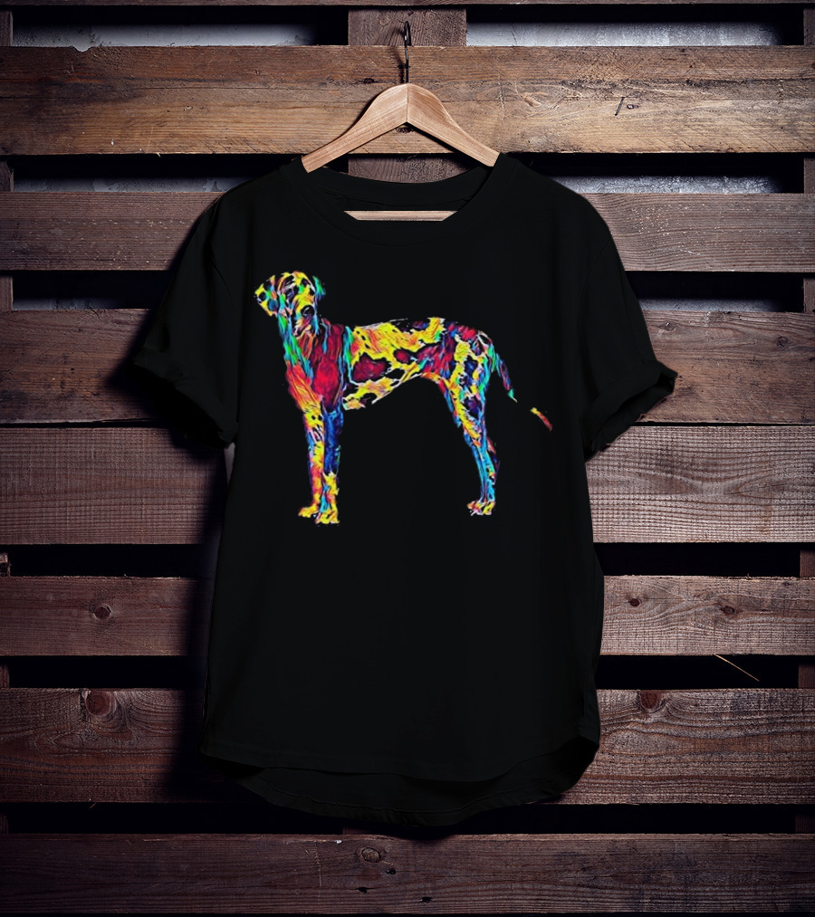 Big Dog Great Dane Colorful Psychedelic T-Shirt