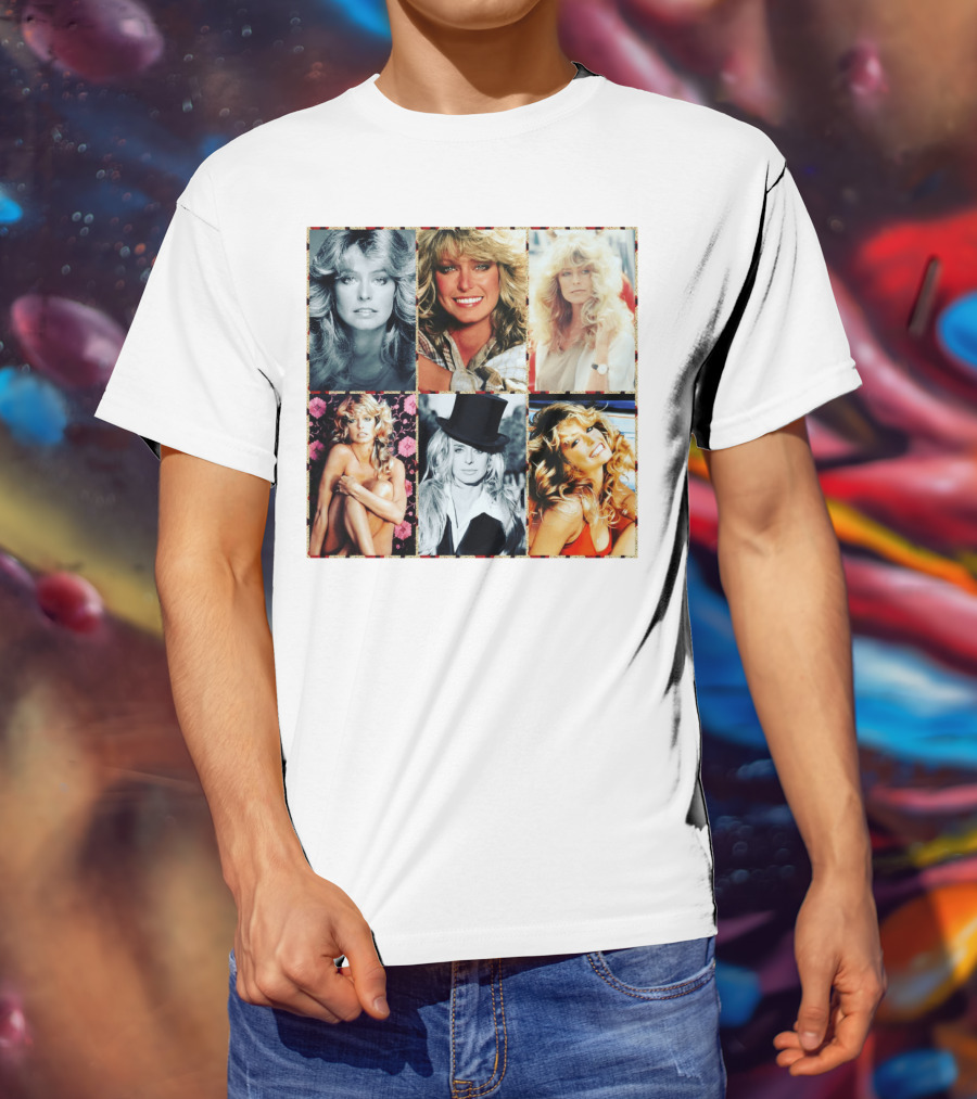 Farrah Fawcett Iconic Photo Collage T-Shirt