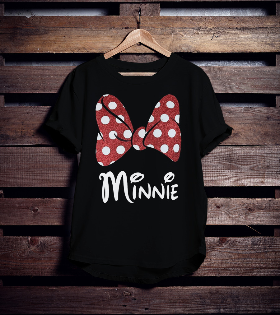 Disney Minnie Mouse Glitter Bow Red Polka Dot Minnie T-Shirt