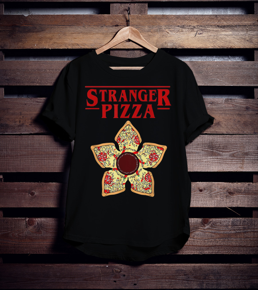 Stranger Pizza Funny Parody Upside Down Monster Slice T-Shirt