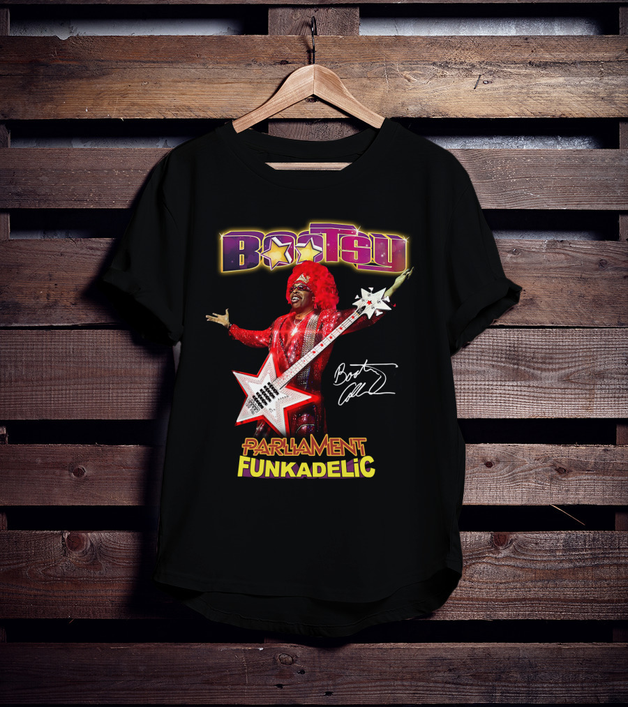 Bootsy Collins Parliament Funkadelic Star Bass Guitar Signature T-Shirt