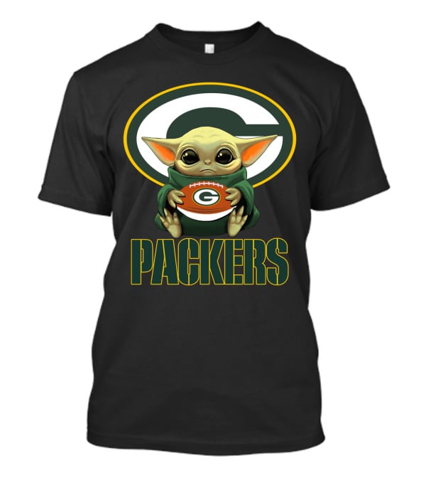 Packers GBP Fan Baby Yoda Football T-Shirt