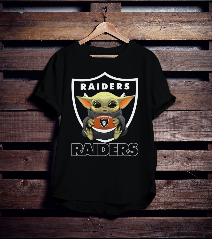 Raiders Yoda Holding Football Fan T-Shirt