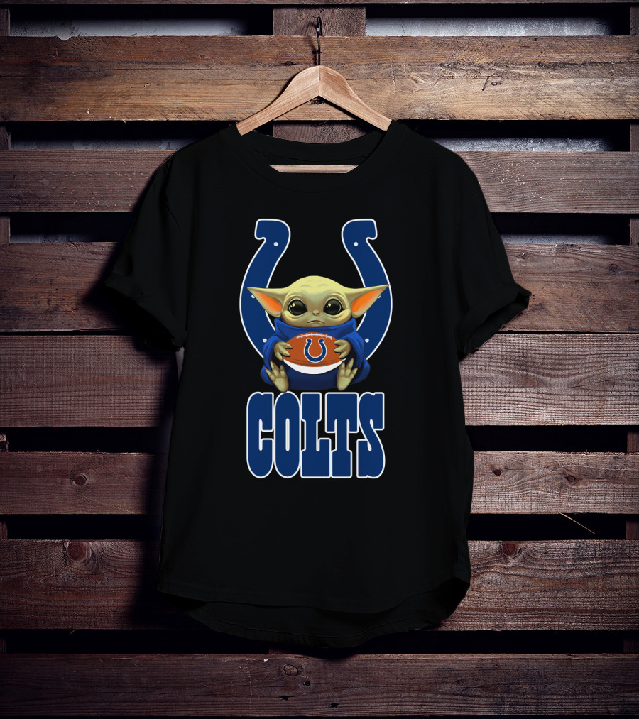 Colts Fan Baby Alien Holding Football T-Shirt
