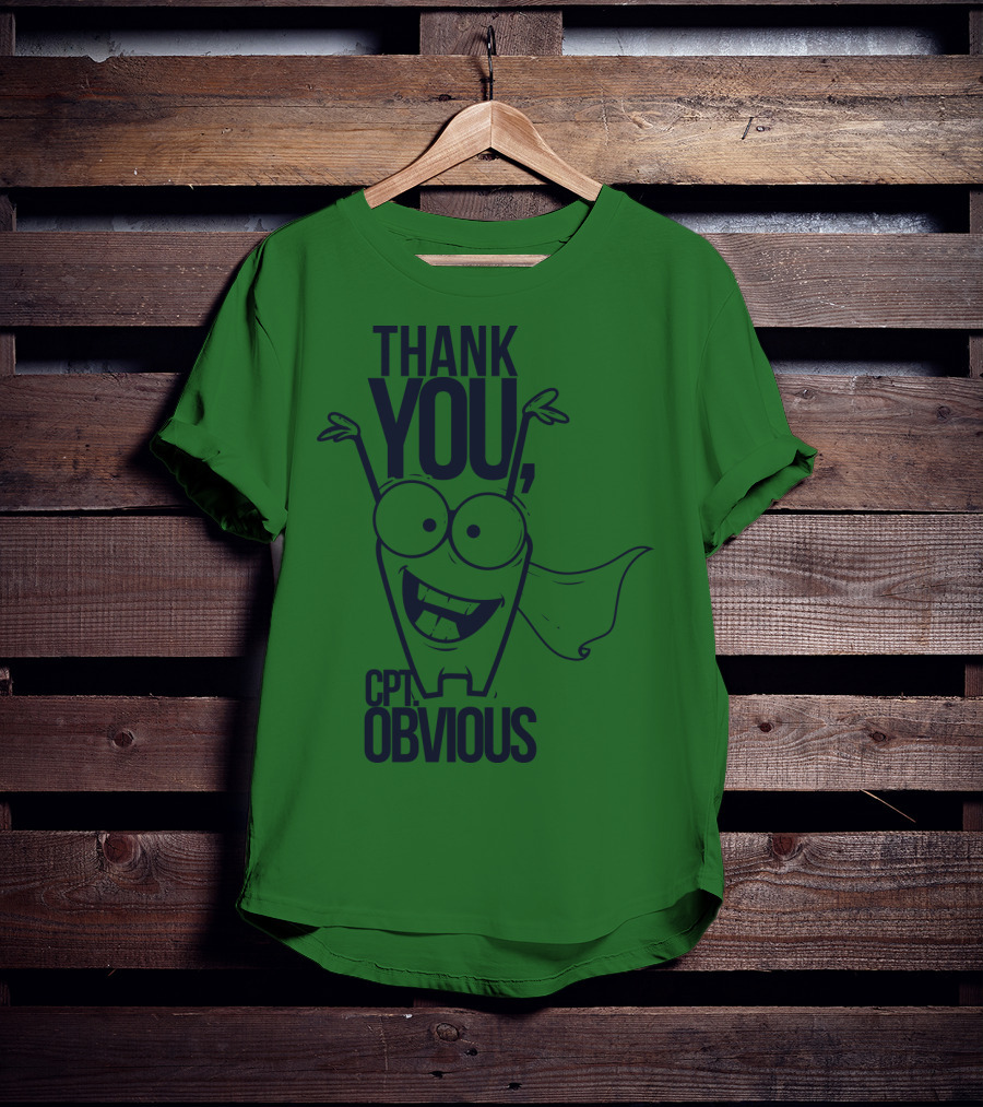 Thank You Cpt Obvious Superhero Cartoon T-Shirt