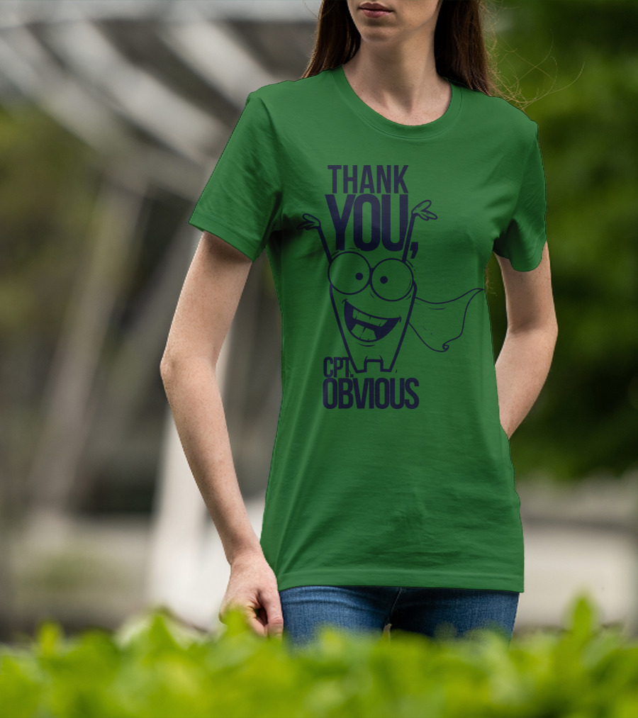 Thank You Cpt Obvious Superhero Cartoon T-Shirt