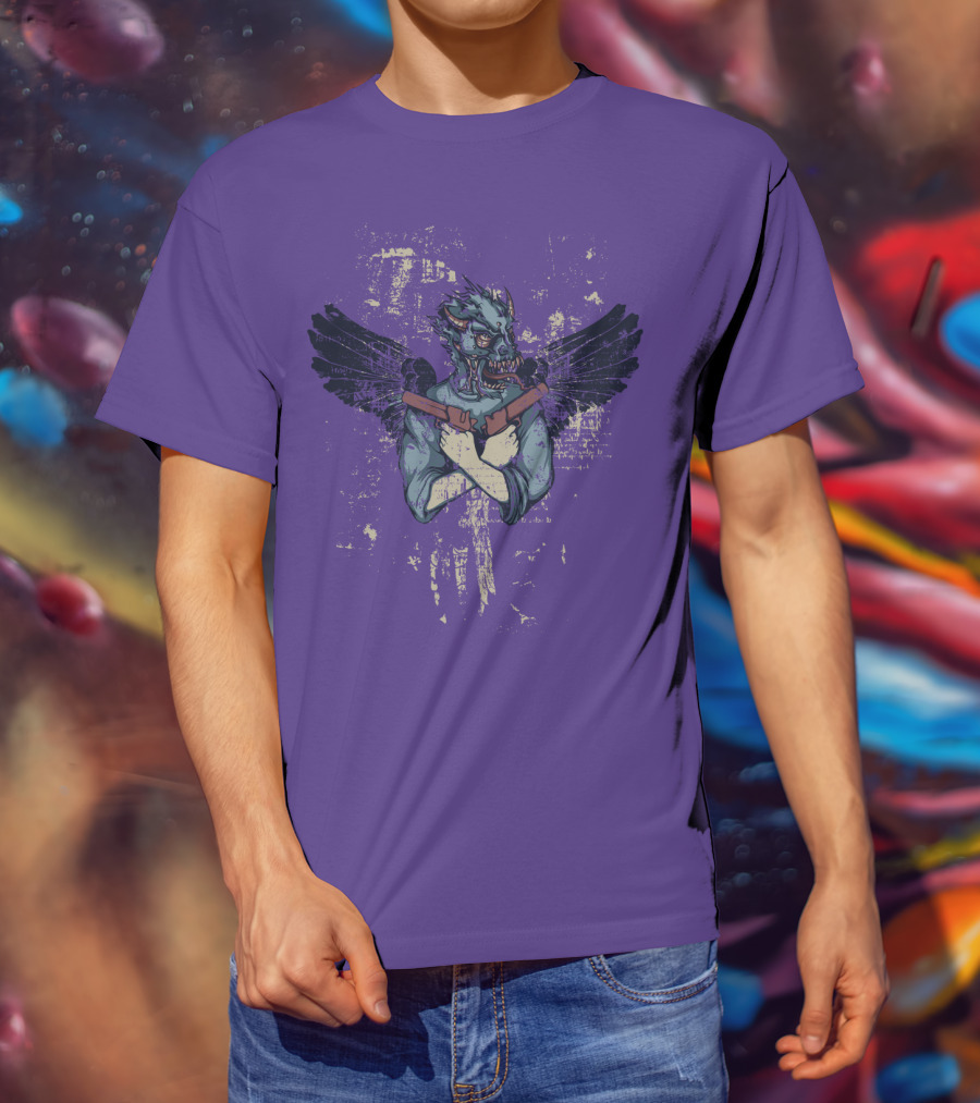 THE CHIM Winged Creature With Shielded Arms T-Shirt