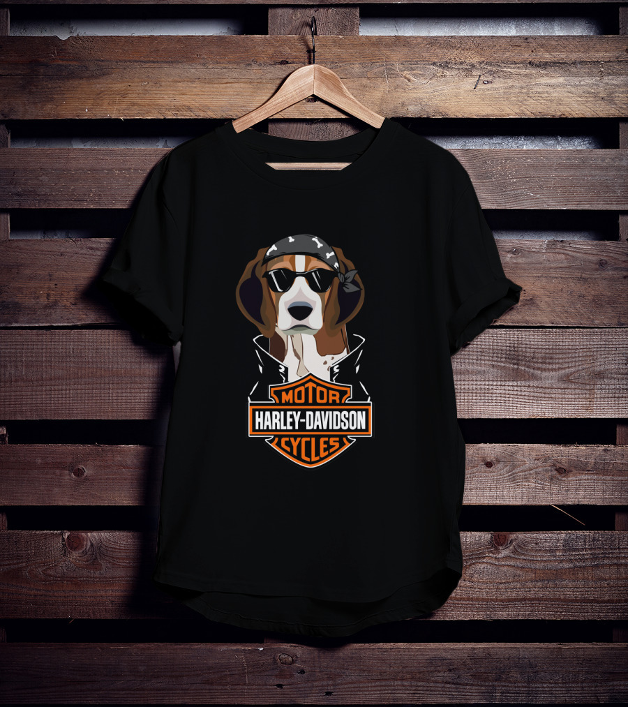 Harley Davidson Beagle Motorcycle Cycles T-Shirt