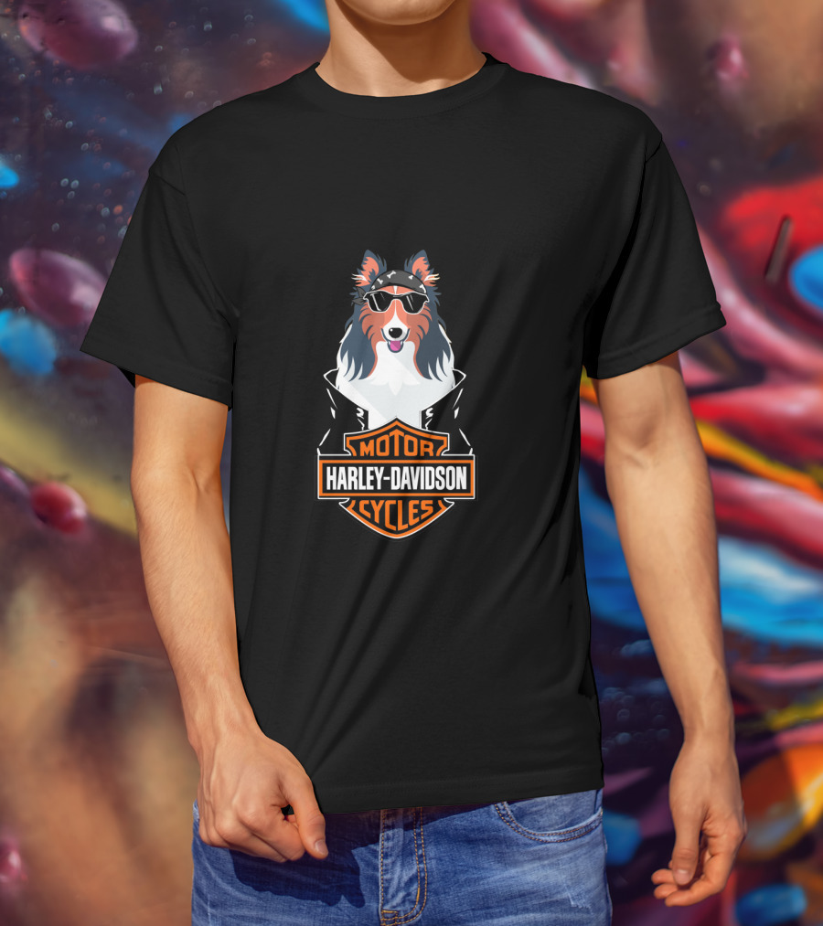 Harley Davidson Collie Motorcycles T-Shirt