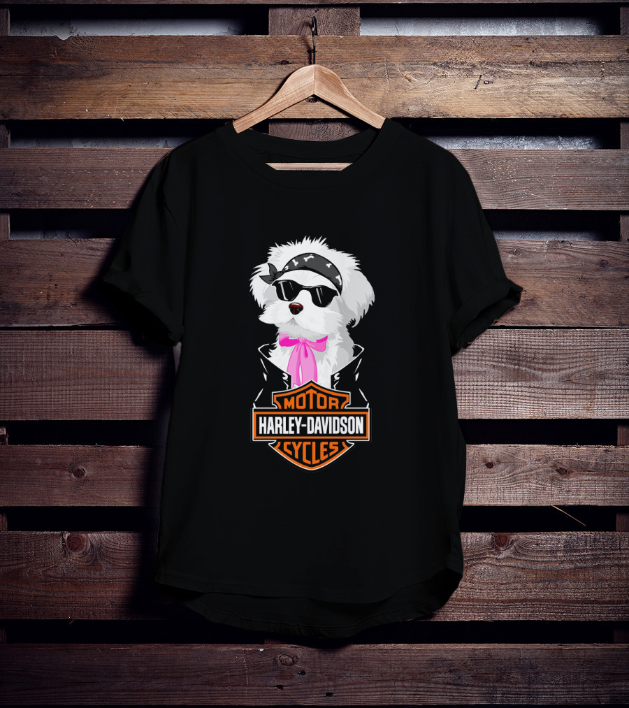 Havaneses Harley Davidson Motorcycles Cycle T-Shirt