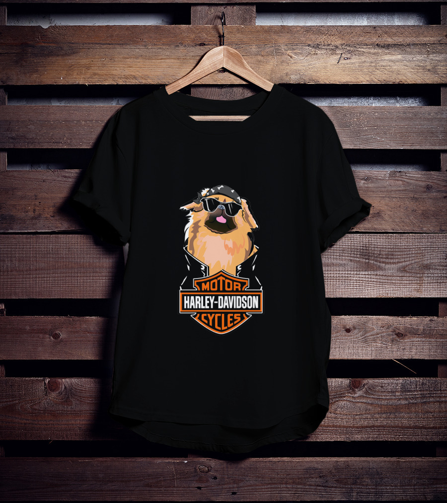 Harley Davidson Pekingeses Motor Cycles T-Shirt