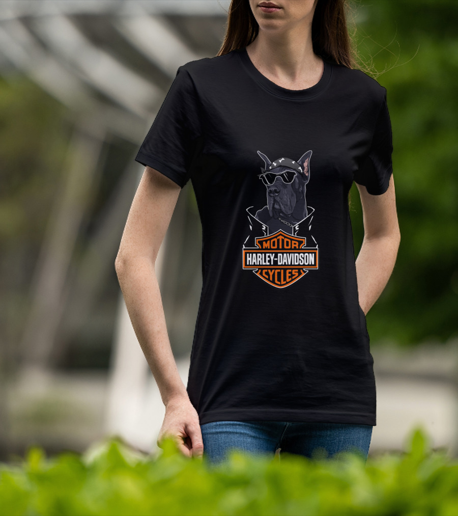 Great Dane Harley Davidson Motor Cycles T-Shirt