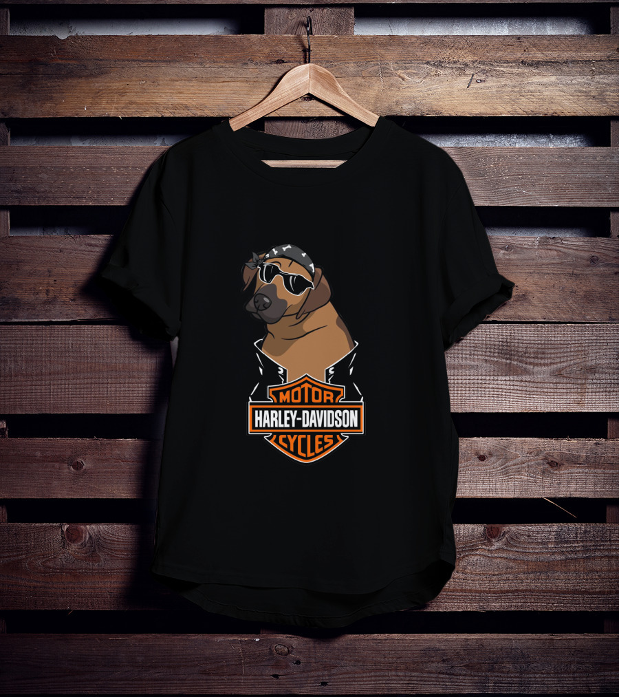Harley Davidson Motor Cycles Rhodesian Ridgeback Biker T-Shirt