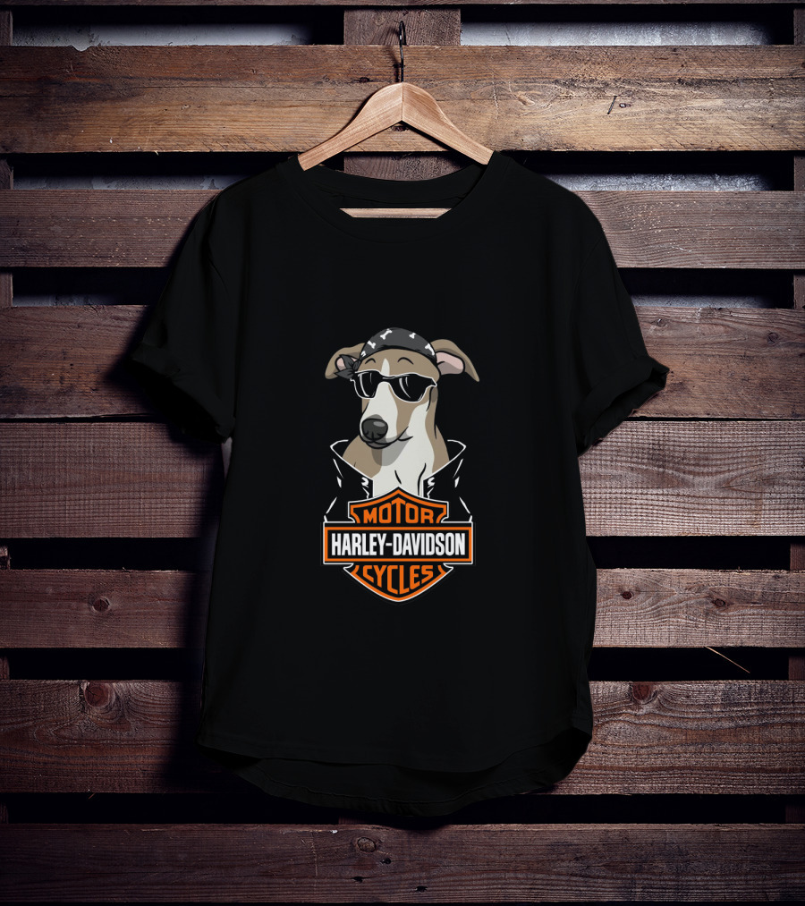 Whippet Harley Davidson Motorcycles Biker Style T-Shirt