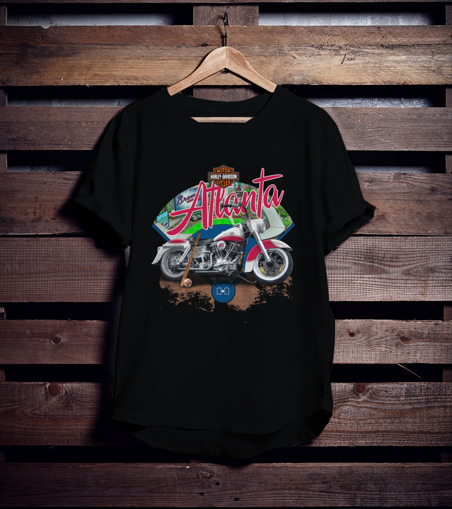 Atlanta Braves Harley Davidson Motorcycle Fan T-Shirt