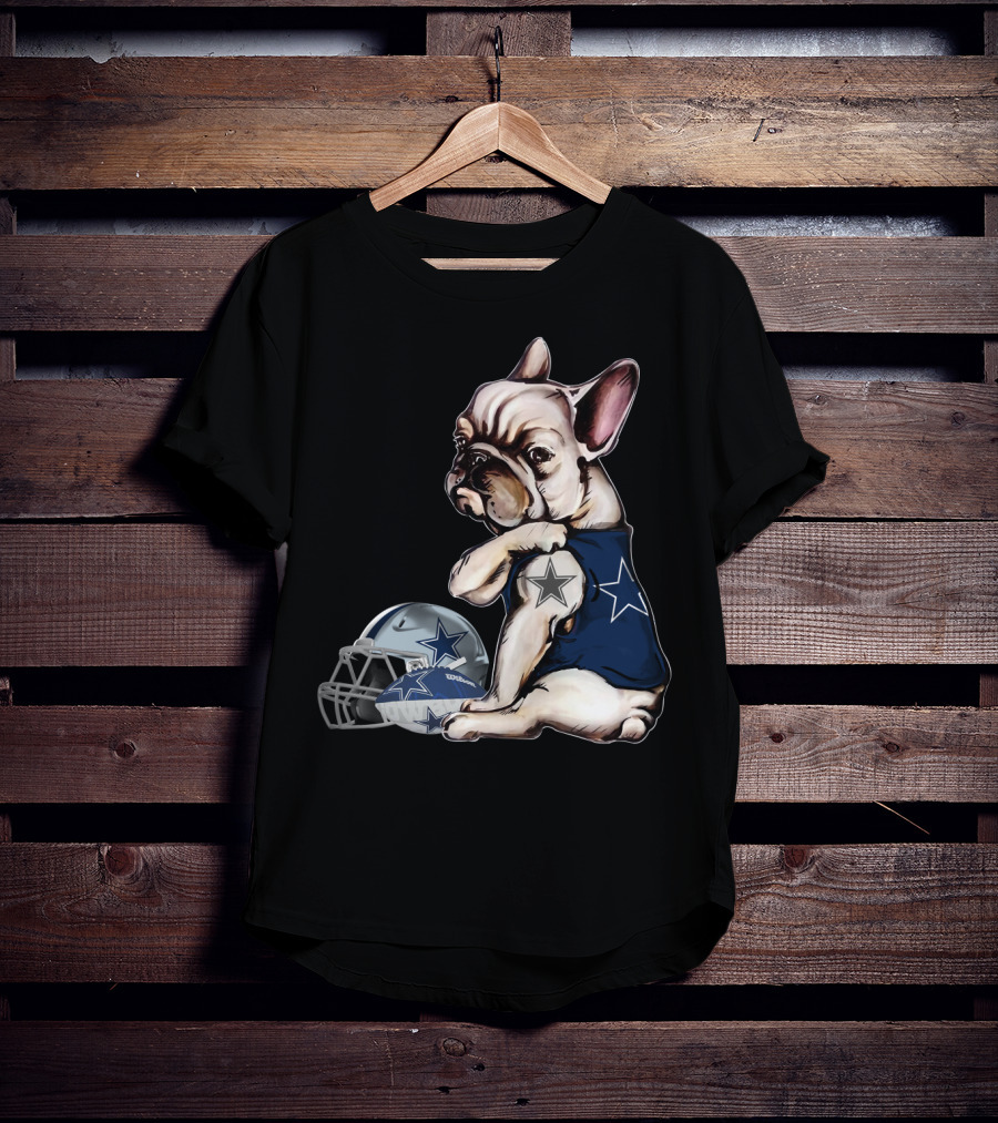 Dallas Cowboys Pug With Star Jersey And Helmet T-Shirt