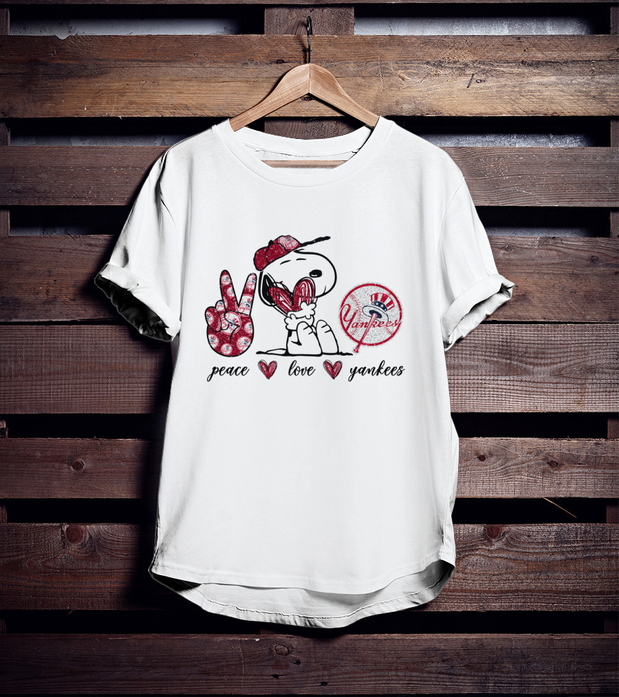 Peace Love Yankees Snoopy T-Shirt