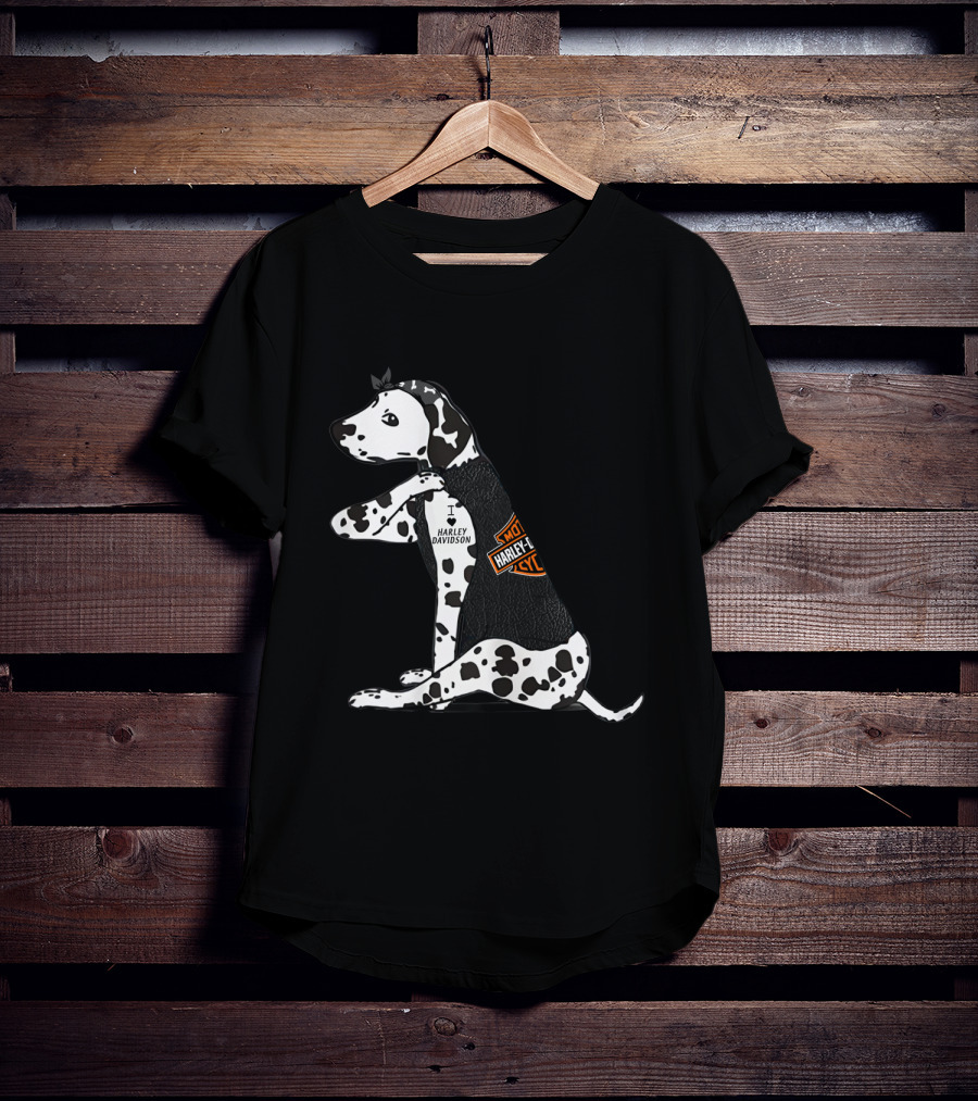 I Love Harley Davidson Great Dane Hd T-Shirt