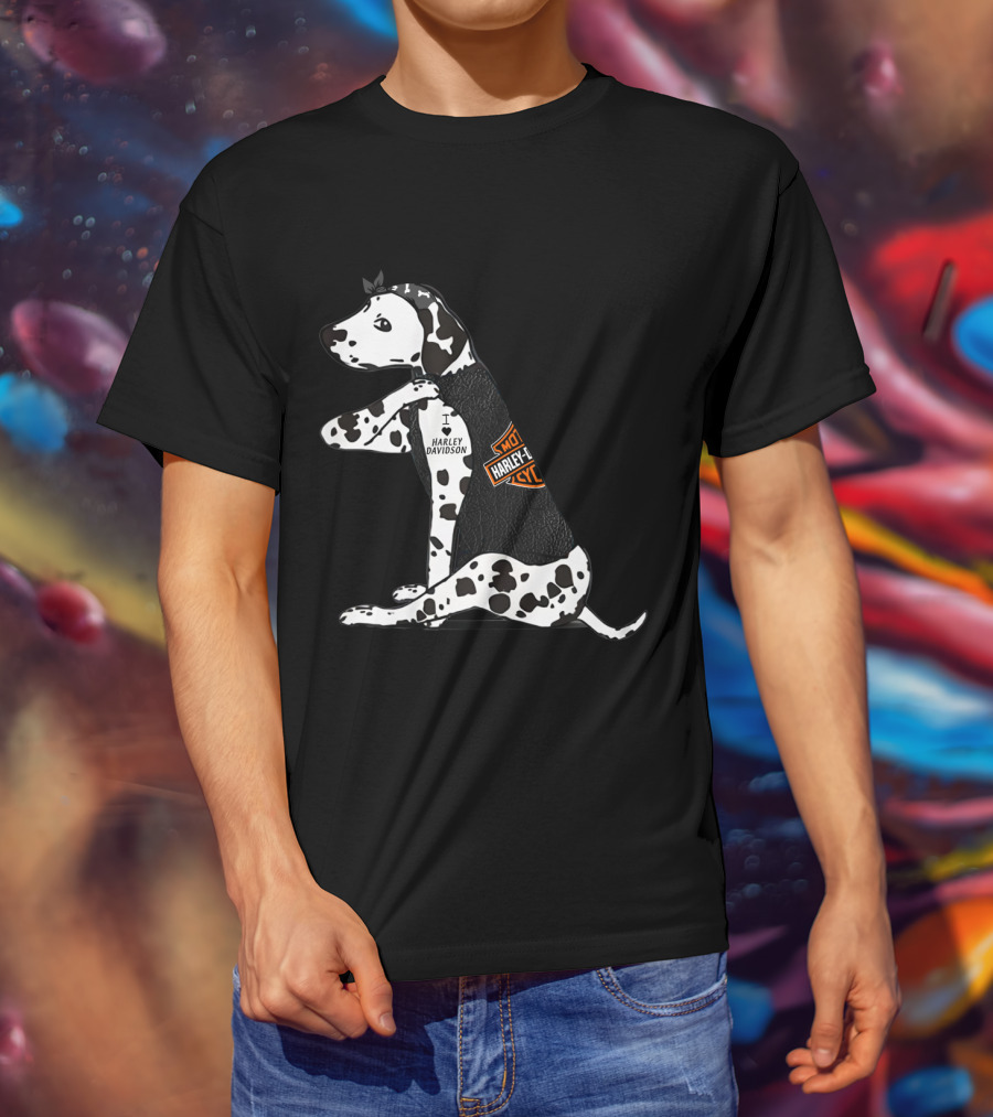 I Love Harley Davidson Great Dane Hd T-Shirt