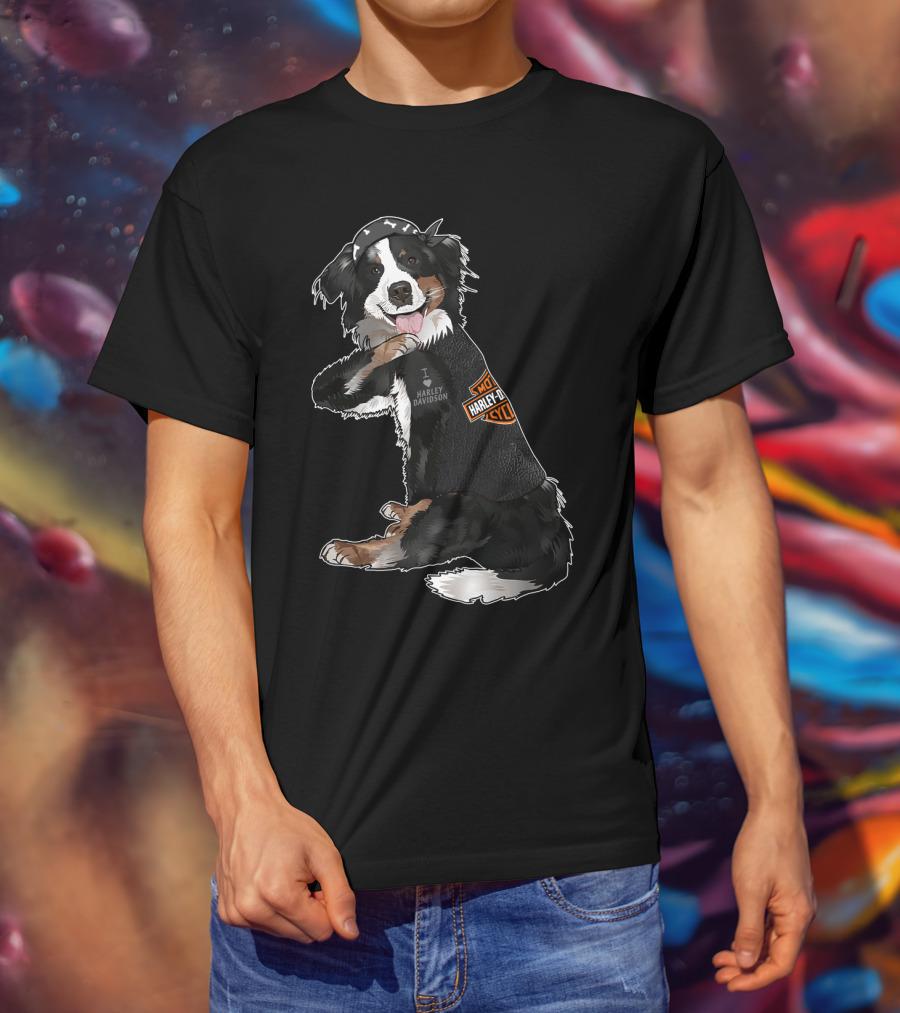 Bernese Mountain Dog Harley Davidson Hd T-Shirt