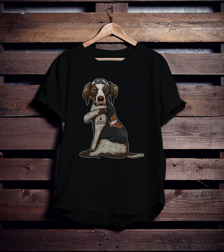Harley Davidson German Shorthaired Pointer I Love Harley T-Shirt