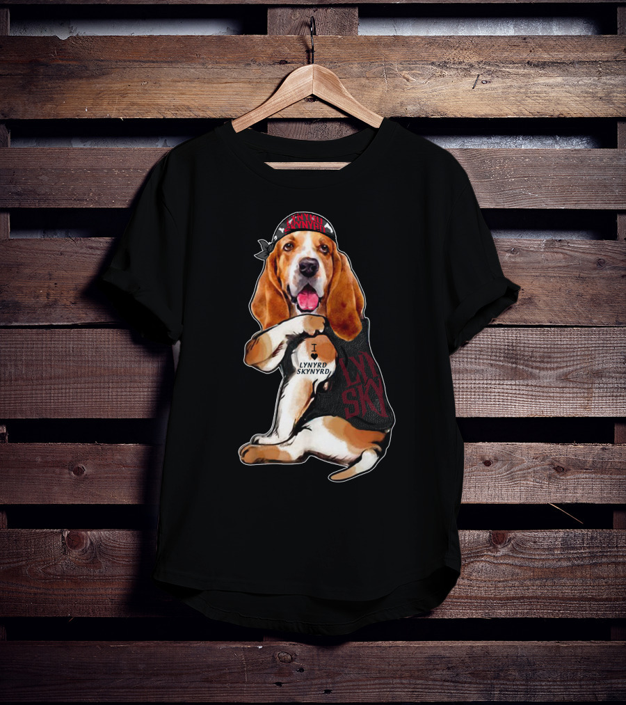 Lynyrd Skynyrd Basset Hound With Bandana T-Shirt