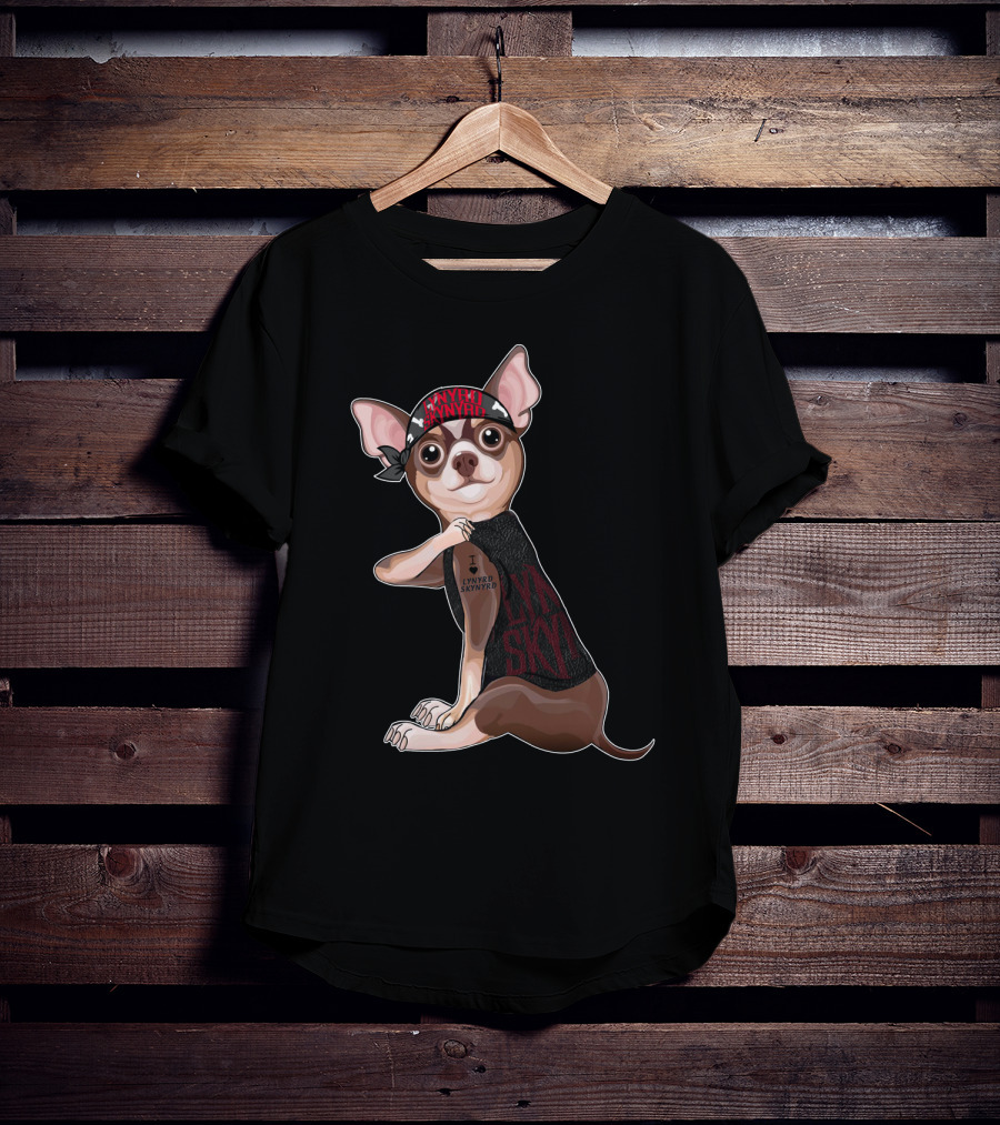 Lynyrd Skynyrd Bandana Chihuahua Wearing I Love Lynyrd Skynyrd Outfit T-Shirt