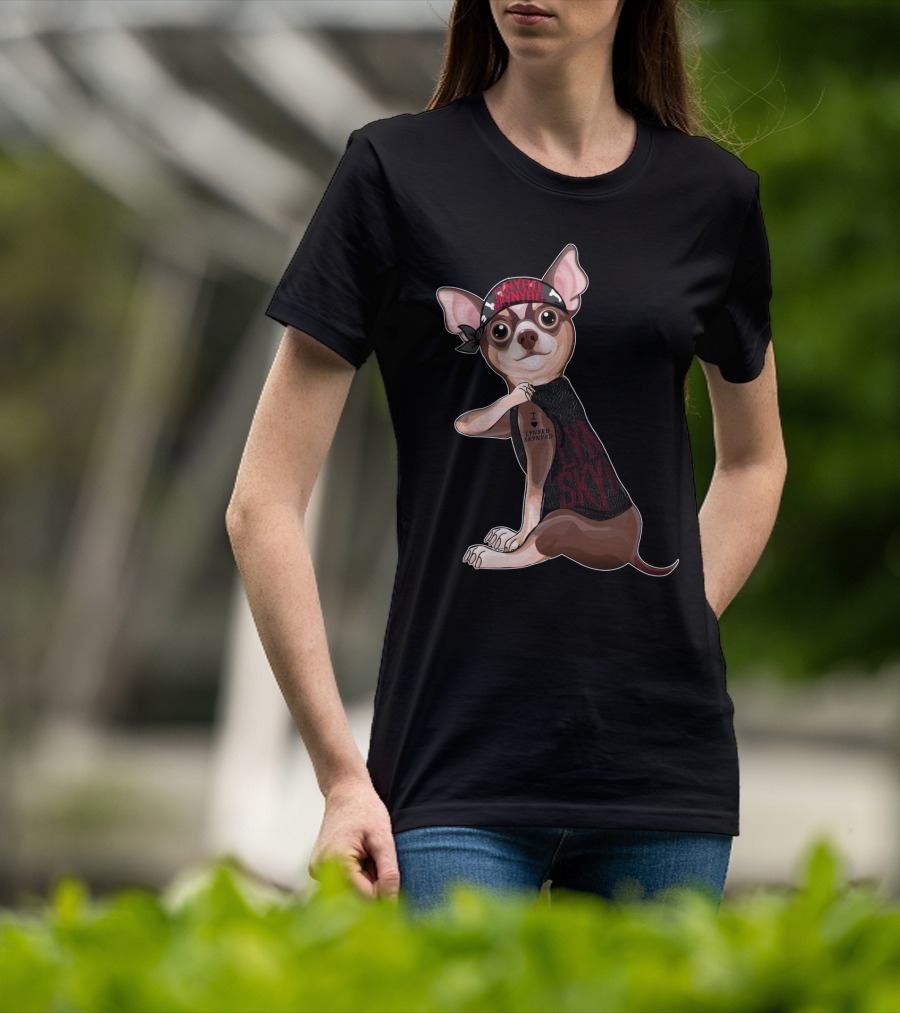 Lynyrd Skynyrd Bandana Chihuahua Wearing I Love Lynyrd Skynyrd Outfit T-Shirt