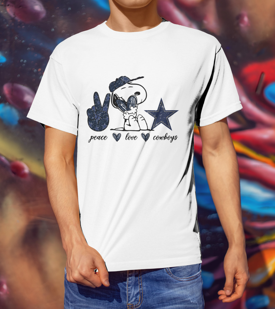 Peace Love Cowboys Snoopy Dallas Star T-Shirt