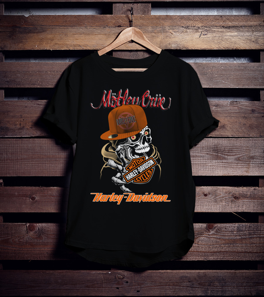 Mötley Crüe Harley Davidson Skull Motor Cycles T-Shirt