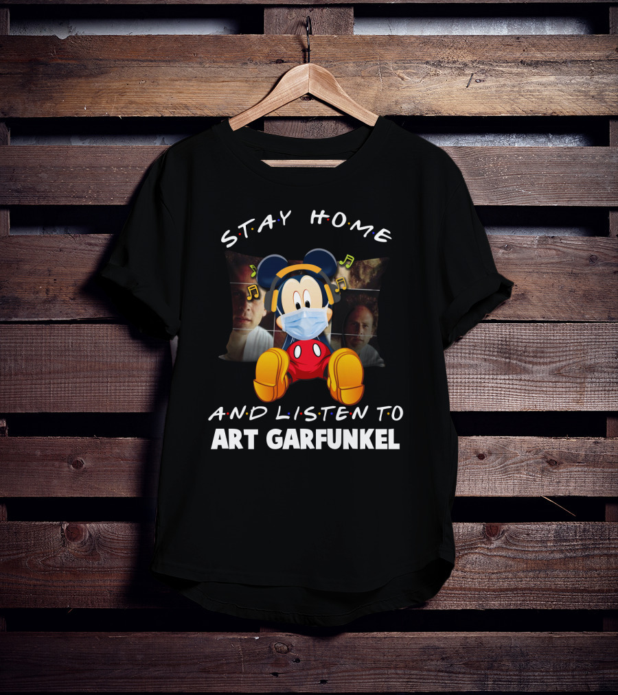 Stay Home And Listen To Art Garfunkel Mickey Mouse Mask Headphones T-Shirt