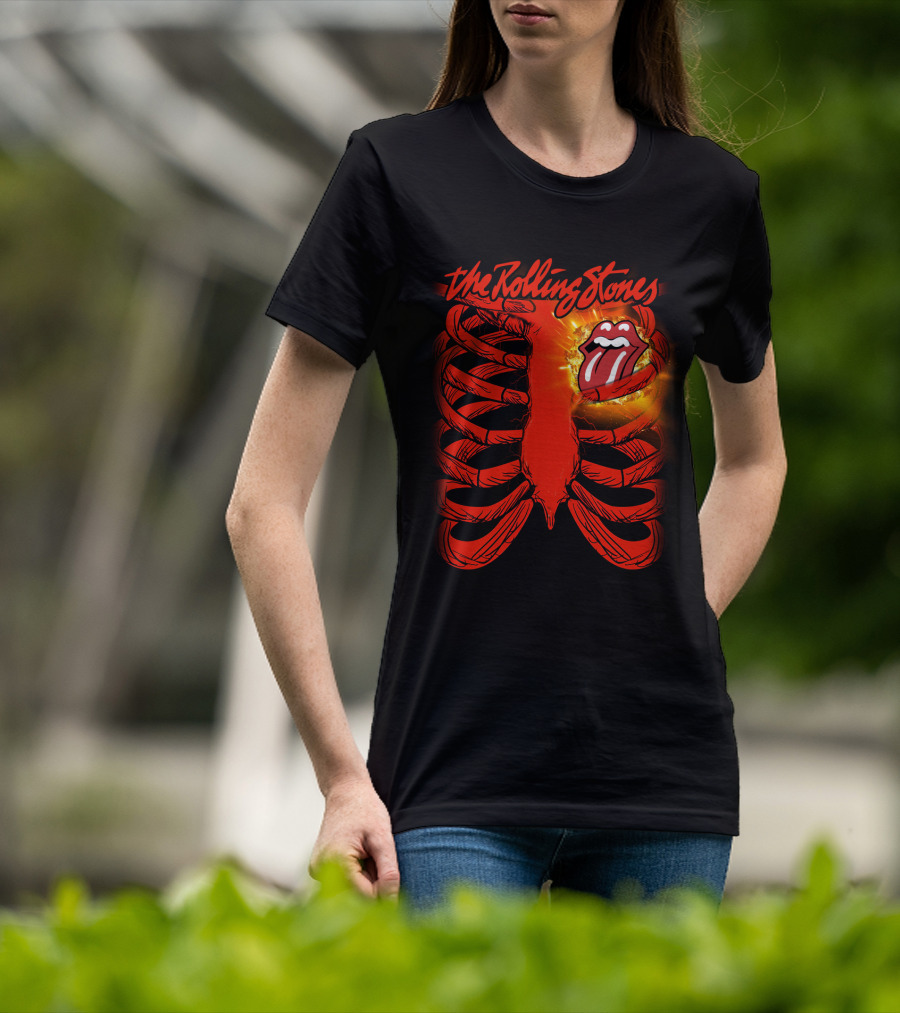 The Rolling Stones Tongue Logo Inside Ribcage T-Shirt
