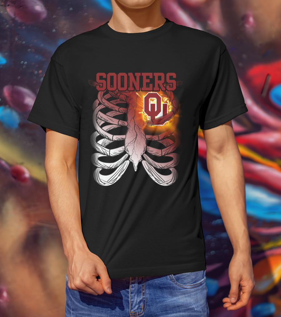 Sooners OU Ribcage Fireball T-Shirt