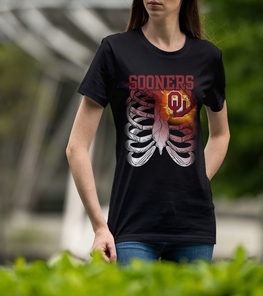 Sooners OU Ribcage Fireball T-Shirt