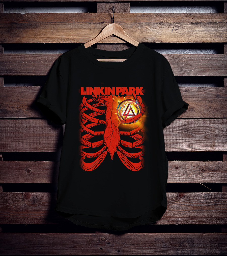 Linkin Park Burning Symbol Ribcage T-Shirt