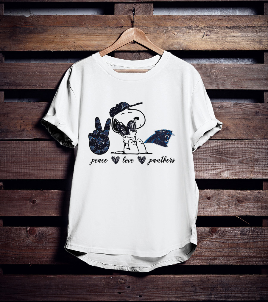 Peace Love Snoopy Carolina Panthers T-Shirt